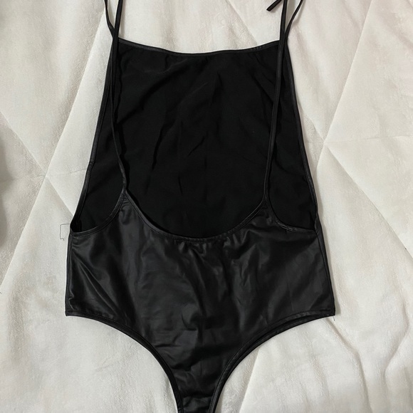 NASTY GAL Low Back pleather body suit 🖤 - Picture 1 of 2